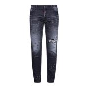 Zwarte regular jeans Dsquared2 , Black , Heren