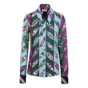 Zijden Twill LS Shirt Emilio Pucci , Multicolor , Dames