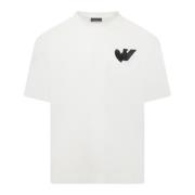 Geborduurd Crewneck T-Shirt Emporio Armani , White , Heren