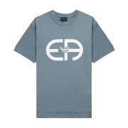 Lichtgroene Tencel Blend Logo r-EAcreate T-Shirt Emporio Armani , Blue...