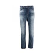 Trendy Slim-Fit Stone Washed Jeans Emporio Armani , Blue , Heren