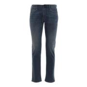 Slim Fline Jeans met 5 Zakken Emporio Armani , Blue , Heren