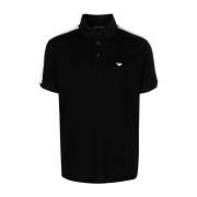 Zwart Polo Shirt met Streepdetails Emporio Armani , Black , Heren