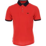 Rode Polo Shirt Emporio Armani , Red , Heren