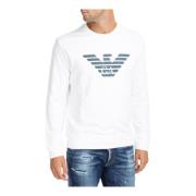 Gestreepte Logo Sweatshirt Emporio Armani , White , Heren