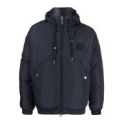 Omkeerbare Navy Blauwe Hoodie Emporio Armani , Blue , Heren