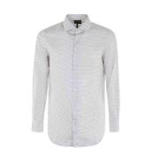 Heren Regular FIT Volledig Gevoerd Overhemd Emporio Armani , White , H...