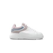 Sneakers met Multikleurige Achterinzet voor Dames Emporio Armani , Whi...