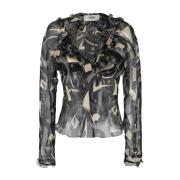 Blouse overhemd Fendi , Black , Dames