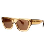 Vierkante zonnebril met bruine lenzen en gouden Fendi-logo Fendi , Bei...