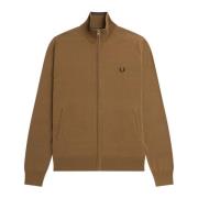 Merino Wol Zip-Through Sweater Fred Perry , Brown , Heren