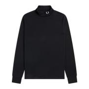 Zwarte katoenen trui met verfijnde details Fred Perry , Black , Heren