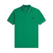 Groene Twin Tipped Katoenen Polo Fred Perry , Green , Heren