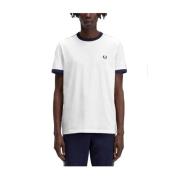 Klassiek Wit T-Shirt met Korte Mouwen Fred Perry , White , Heren