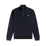 Half Zip Sweatshirt Fred Perry , Blue , Heren