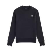 Krul Terugstroom Sweatshirt Fred Perry , Blue , Heren