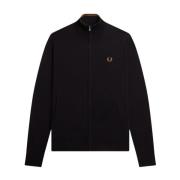 Zwarte Cardigan met Rits Fred Perry , Black , Heren