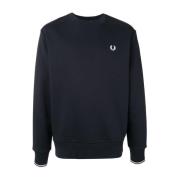 Navyblauwe Crewneck Sweater Fred Perry , Blue , Heren