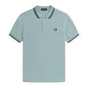 Slim Fit Twin Tipped Polo in Zilverblauw/Zwart Fred Perry , Blue , Her...