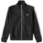 Retrostijl Taped Track Jacket Fred Perry , Black , Heren