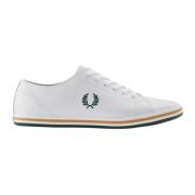 Klassieke leren sneakers met laurierborduursel Fred Perry , White , He...