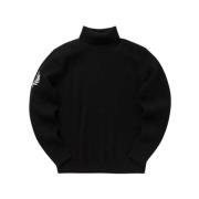 Zwarte truien met hoge kraag en logo Fred Perry , Black , Heren