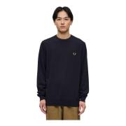 Klassieke Crewneck Trui met Logo Fred Perry , Blue , Heren