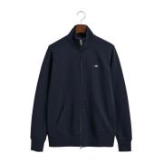 Shield Sweatjacke - Heren Zip-Through Sweatshirt Gant , Blue , Heren