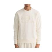 Ronde Hals Tonal Archive Shield Sweater Gant , White , Heren