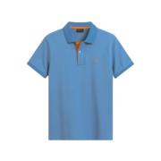 Polo Shirt met Contrast Kraag Gant , Blue , Heren