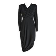 Elegante Midi Jurken voor Vrouwen Giorgio Armani , Black , Dames