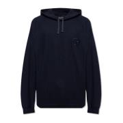 Hoodie met logo Giorgio Armani , Blue , Heren