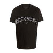 Logo-geborduurd College T-shirt Givenchy , Black , Heren