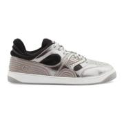 Geperforeerde Leren Sneakers voor Mannen Gucci , Gray , Heren