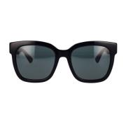 Modieuze Glitter Rechthoekige Zonnebril Gucci , Black , Dames