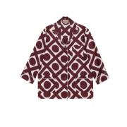 Overhemd met grafische print en contrasterende afwerking Gucci , Red ,...