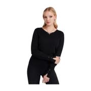 Slim Fit Trui - V-Hals voor Dames Guess , Black , Dames