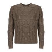 Stijlvolle Heren Ronde Hals Pullover Guess , Brown , Heren