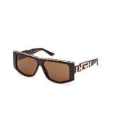 Donker Havana Zonnebril met Bruine Lenzen Guess , Brown , Unisex