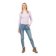 Comfortabele Ribgebreide Pullover met Ronde Hals Guess , Purple , Dame...