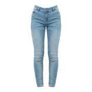 Skinny Jeans met Vervaagd Effect en Mid-Rise Taille Guess , Blue , Dam...