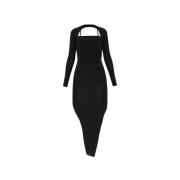 Kleed met stikingsdetails Helmut Lang , Black , Dames