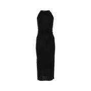 Zwarte viscose jurk Helmut Lang , Black , Dames