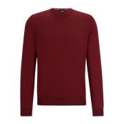 Regular Fit Herentrui van Wol in Donkerrood Hugo Boss , Red , Heren