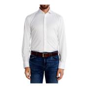 Slim Fit Stretch Stof Herenoverhemd Hugo Boss , White , Heren