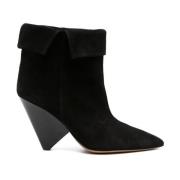 Zwarte Leren Enkellaarzen voor Dames Isabel Marant , Black , Dames