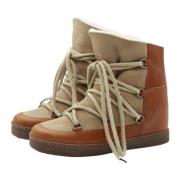 Kameel Winterlaarzen met Ronde Neus en Veters Isabel Marant , Brown , ...