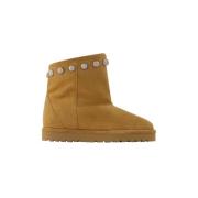 Studded Shearling Enkellaarzen Isabel Marant , Brown , Unisex