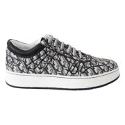 Zilver Zwart Glitter Slip-on Sneakers Jimmy Choo , Black , Heren