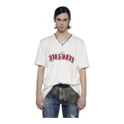 Logo Print Katoenen T-Shirt John Richmond , White , Heren